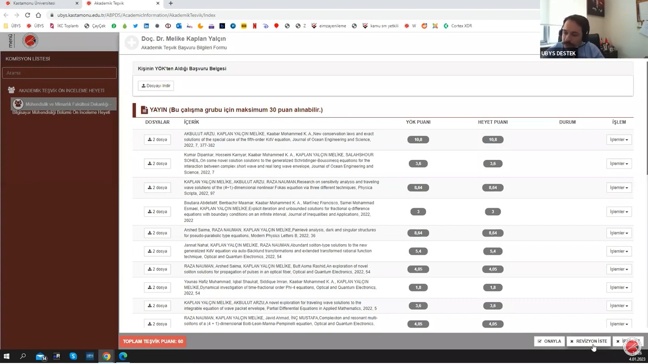  Başkanlığımız tarafından Akademik Teşvik Başvuru Sistemi Eğitimi verilmiştir.